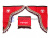 Ламбрекен лоб. стекла + угол с вышивкой FOTON Эко кожа Ромб Красн. строч. Белая (27124)