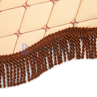 Ламбрекен лоб. стекла + угол с вышивкой DONGFENG Эко кожа Бежевый Коричн. строчка (27155)