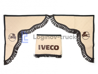Ламбрекен лобового стекла + угол IVECO Эко кожа бежевый (24608)
