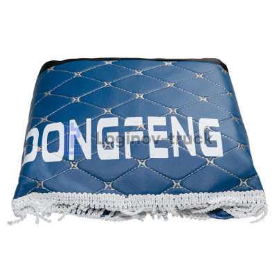 Ламбрекен лоб. стекла + угол с вышивкой DONGFENG Эко кожа Ромб Синий строч. Белая (27158)