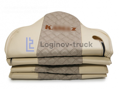 Чехол-сиденья ЭКО КОЖА с Алькантара KZ EURO (5490) 2013-2019 г.2 выс. Черн-Беж Кор. строчка (27286)