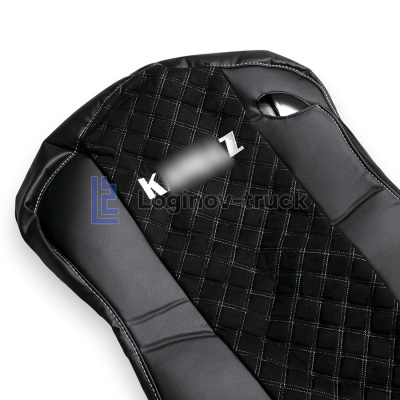 Чехол-сиденья ЭКО КОЖА с Алькантара KZ K5 (54901) с 2019 г. Черный  Белая строчка (26942)