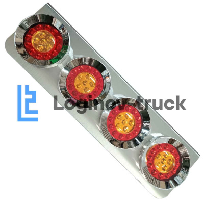 Фонарь  LED Универсальный ХРОМ 4 круга 24V 67х20х4см (2шт. к-т) (26741)