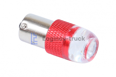 Лампа большой цоколь МИГАЛКА Красная1156-3D FLASH-Kristal 12-24 V (23714)