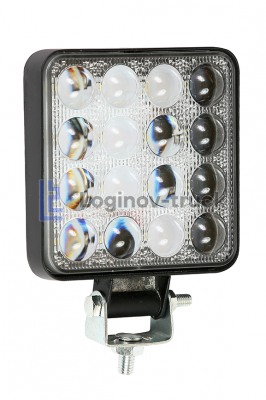Фара светодиодная 12/27V 48W LINZA-SLIM 16SMD-3D (105mm*125mm*20mm)  (23732)