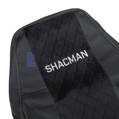 Чехол-сиденья ЭКО КОЖА с Алькантара SHACMAN X3000 с 2021г.(2 ремн.2низ.сид) Чер. Чер. стр. (26213)