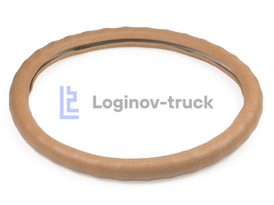 Оплетка на руль 44-46см (DAF, MAN, MB, VOLVO) Экокожа перфорац./Пальцы Бежевый (25807)