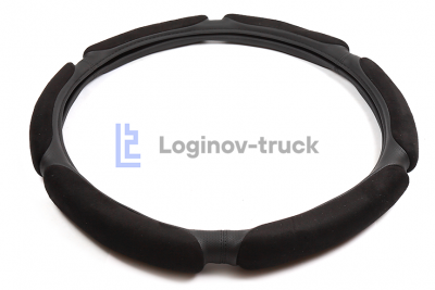 Оплетка на руль 49-51см (DAF, MAN,VOLVO, MB, IVECO, RENAULT) Спонж-Черны(23263)