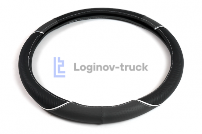 Оплетка на руль 44-46см (DAF, MAN, MB, VOLVO, IVECO, RENAULT) серая вставка(23343)