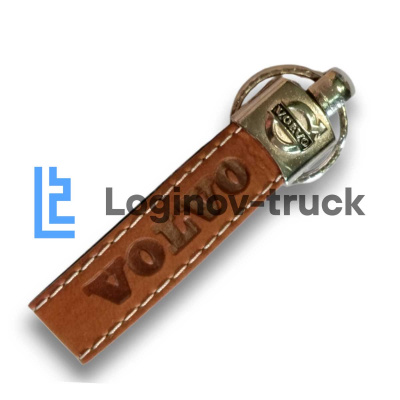 Брелок (оригинальный) VOLVO кожа (коричневый)(18546)