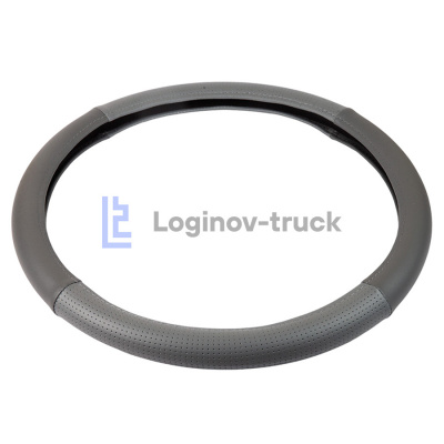 Оплетка на руль 45см Loginov-Truck  Экокожа Перфорация Комбин. Серо-Серый (28201)