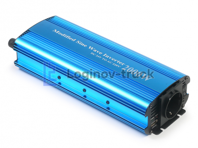 Конвертер  REMARK с 24 V на 220 V с USB (2000 вт)(25085)