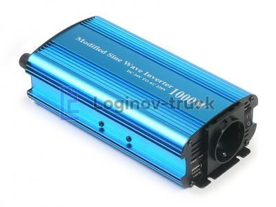 Конвертер  REMARK с 24 V на 220 V с USB (1000 вт)(25083)