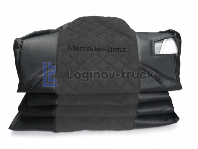 Чехол-сиденья ЭКО КОЖА с Алькантара MERCEDES MP4 с 2013г. Черн-Серый Черная строчка (27301)