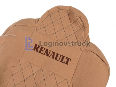 Чехол-сиденья стеганый (Alicante) RENAULT T водит. съемный подголов.  (2 ремня) (25694)